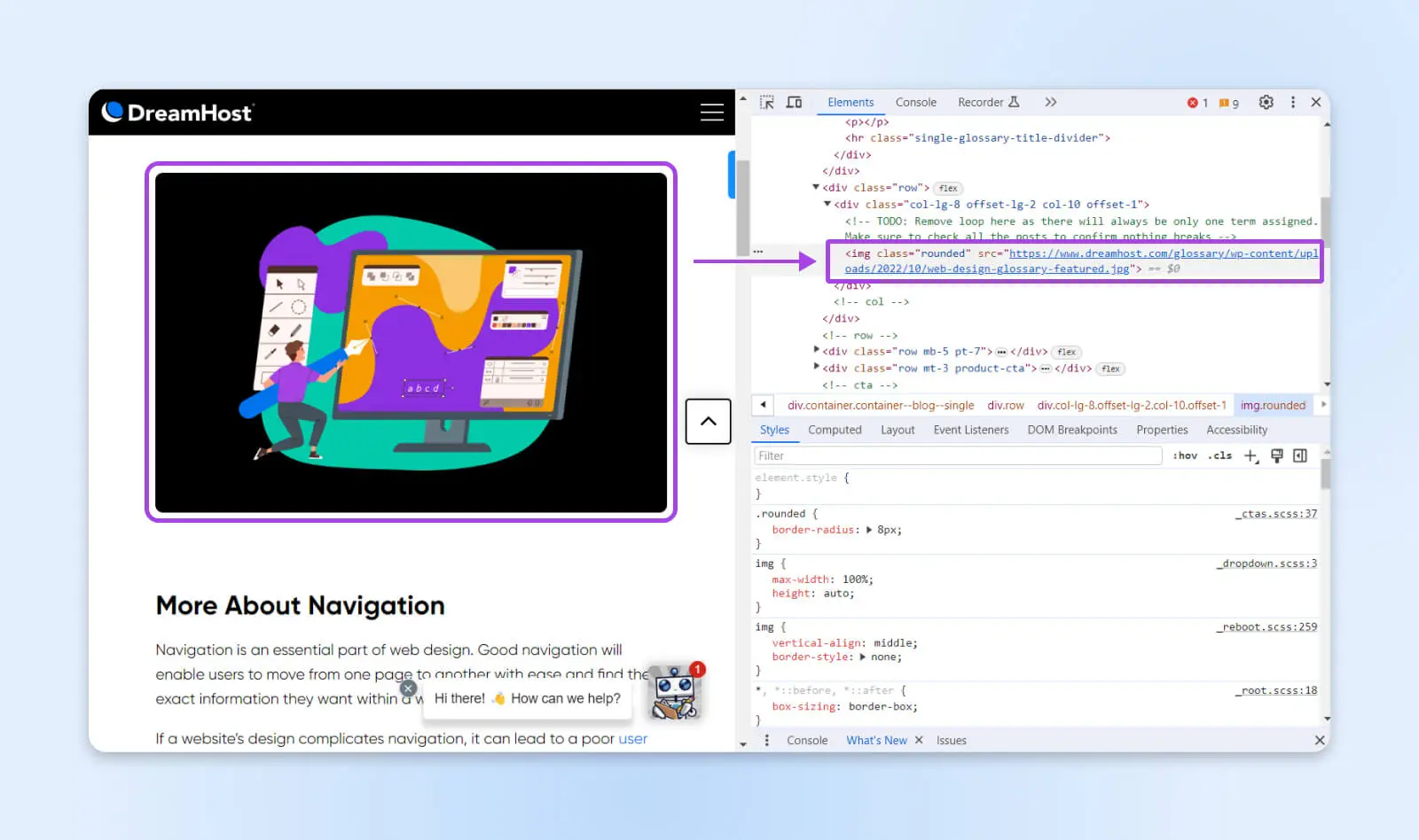Inspect Element è uno strumento, solitamente presente negli strumenti per sviluppatori del tuo browser, che ti permette di visualizzare e manipolare il codice — HTML, CSS e JavaScript — che costruisce qualsiasi pagina web.
